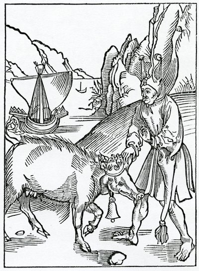 Of Foles Abhomynable in Fowle Wordes of Rybawdry, Illustration from Alexander Barclay